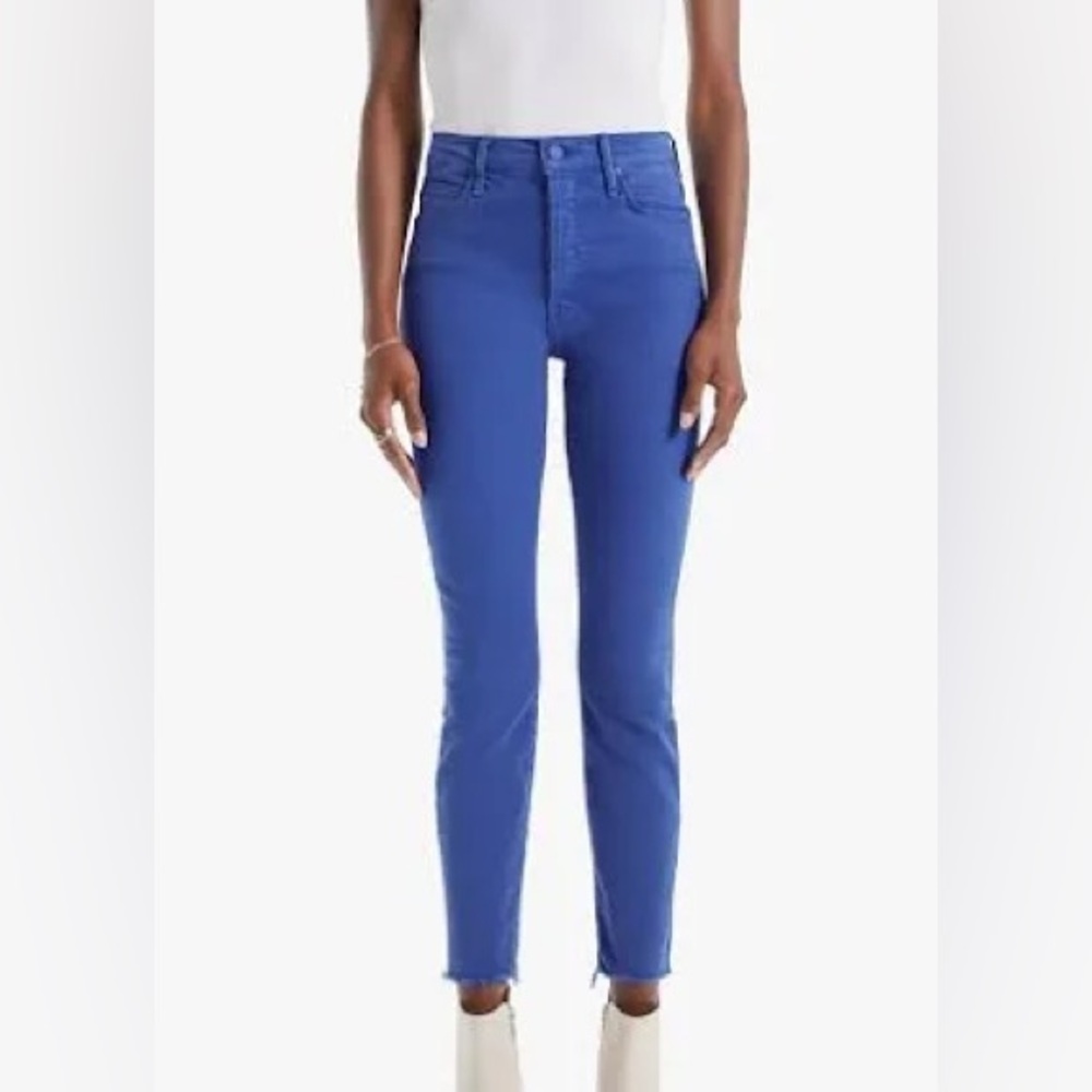 Mother The Stunner Ankle Fray Mazerine Blue Jeans  denim NWT size 26